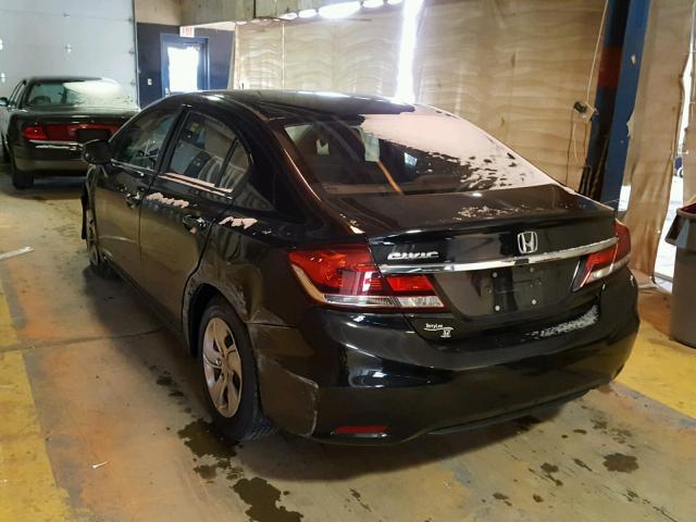 19XFB2F54DE099910 - 2013 HONDA CIVIC LX BLACK photo 3