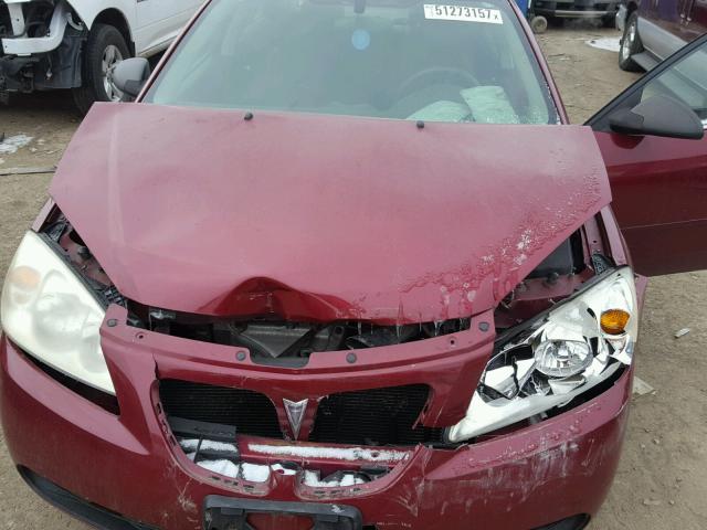 1G2ZG528X54172799 - 2005 PONTIAC G6 MAROON photo 7