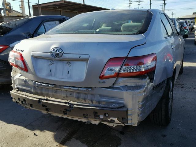 4T4BF3EK9BR189988 - 2011 TOYOTA CAMRY BASE SILVER photo 4