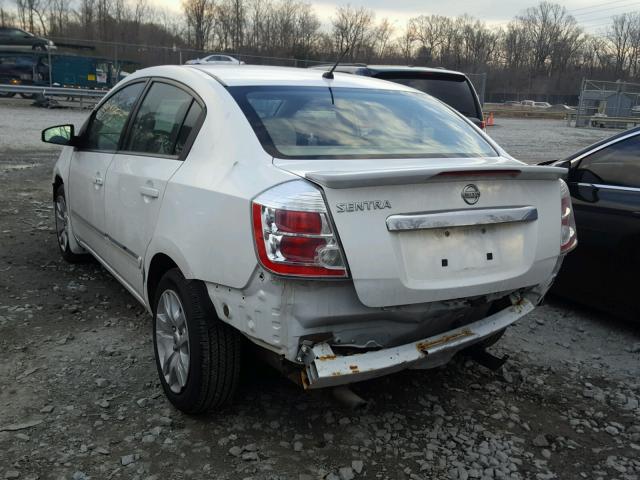 3N1AB6AP3CL731447 - 2012 NISSAN SENTRA 2.0 WHITE photo 3