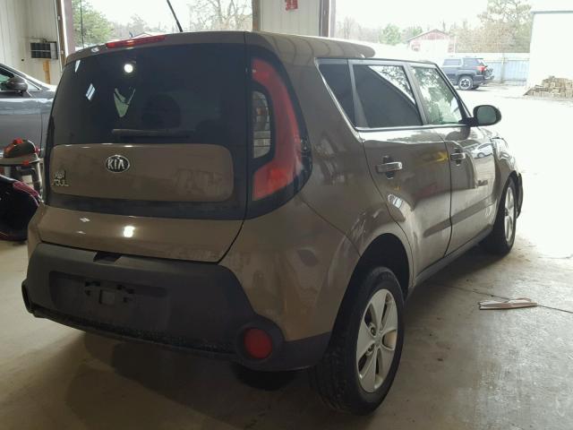 KNDJN2A24F7153563 - 2015 KIA SOUL BROWN photo 4