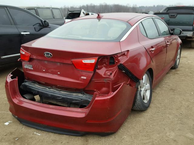 5XXGM4A73FG501106 - 2015 KIA OPTIMA LX RED photo 4