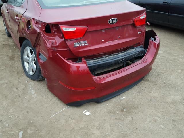 5XXGM4A73FG501106 - 2015 KIA OPTIMA LX RED photo 9