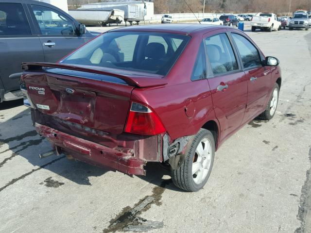 1FAFP34N47W149280 - 2007 FORD FOCUS ZX4 MAROON photo 4