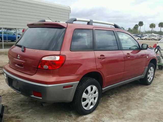 JA4LX31F15U027425 - 2005 MITSUBISHI OUTLANDER RED photo 4