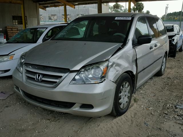 5FNRL38287B018425 - 2007 HONDA ODYSSEY LX SILVER photo 2