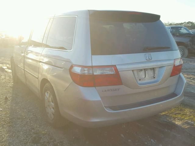 5FNRL38287B018425 - 2007 HONDA ODYSSEY LX SILVER photo 3