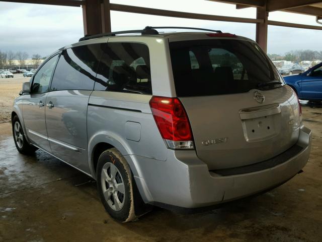 5N1BV28U27N135065 - 2007 NISSAN QUEST S SILVER photo 3