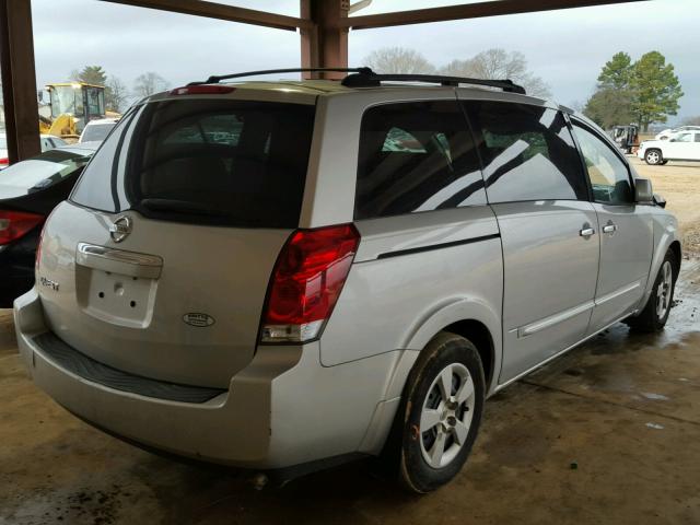 5N1BV28U27N135065 - 2007 NISSAN QUEST S SILVER photo 4