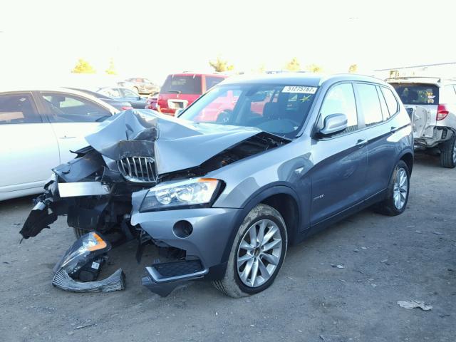 5UXWX9C55E0D26614 - 2014 BMW X3 XDRIVE2 GRAY photo 2