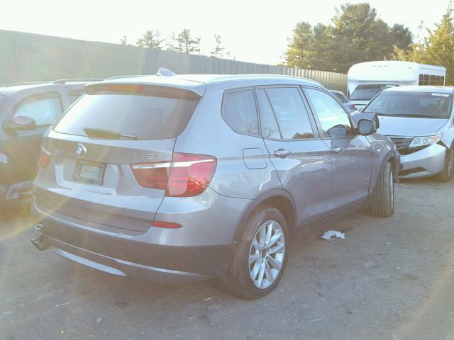 5UXWX9C55E0D26614 - 2014 BMW X3 XDRIVE2 GRAY photo 4