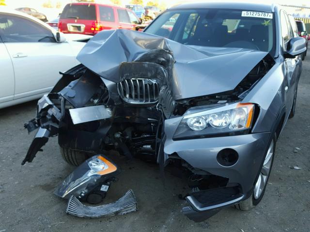 5UXWX9C55E0D26614 - 2014 BMW X3 XDRIVE2 GRAY photo 9