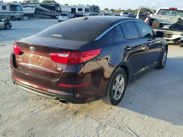 5XXGM4A72EG282251 - 2014 KIA OPTIMA LX BURGUNDY photo 4