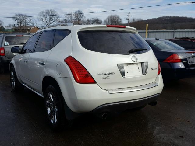 JN8AZ08W06W524990 - 2006 NISSAN MURANO SL WHITE photo 3