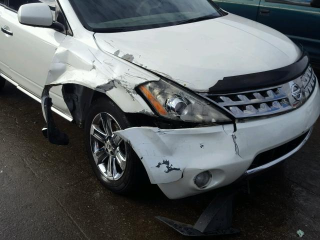 JN8AZ08W06W524990 - 2006 NISSAN MURANO SL WHITE photo 9