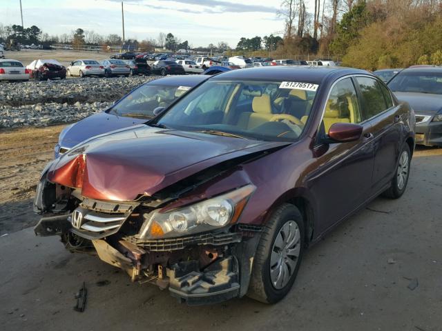 1HGCP2F30BA144880 - 2011 HONDA ACCORD LX BURGUNDY photo 2