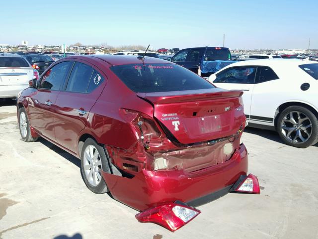 3N1CN7AP6HL811919 - 2017 NISSAN VERSA S RED photo 3