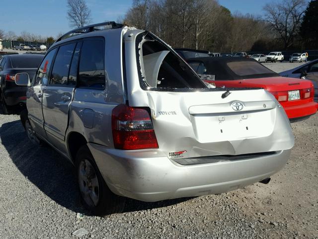 JTEGD21A160154257 - 2006 TOYOTA HIGHLANDER SILVER photo 3