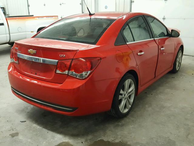 1G1PG5SBXE7244557 - 2014 CHEVROLET CRUZE LTZ RED photo 4