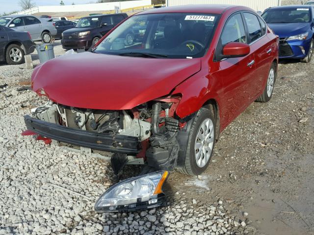 3N1AB7AP6DL771366 - 2013 NISSAN SENTRA S RED photo 2