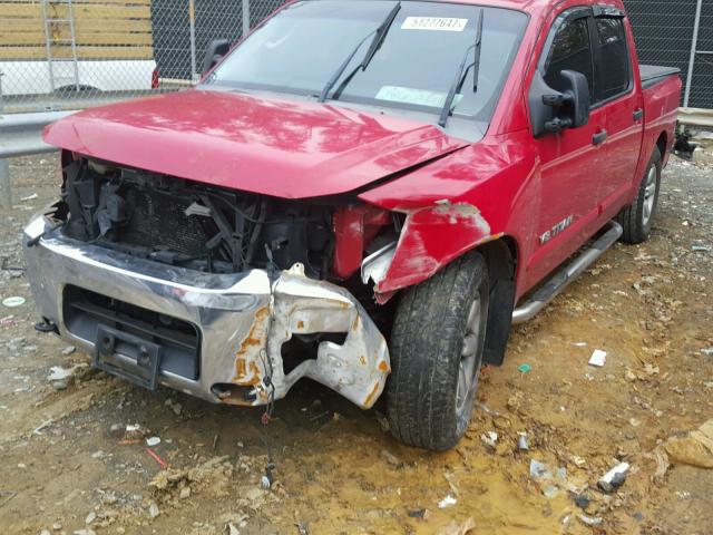 1N6BA07D38N306278 - 2008 NISSAN TITAN XE RED photo 2