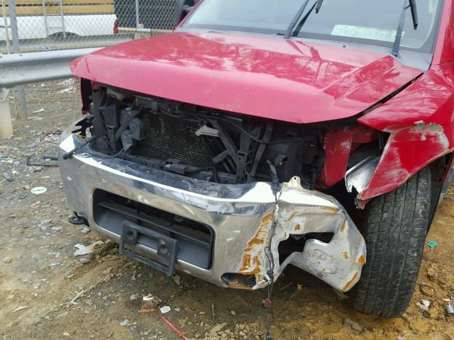 1N6BA07D38N306278 - 2008 NISSAN TITAN XE RED photo 9