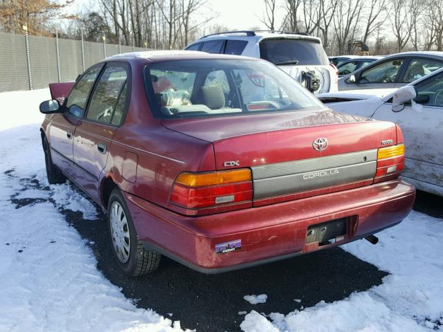 2T1AE09B8RC058600 - 1994 TOYOTA COROLLA LE MAROON photo 3