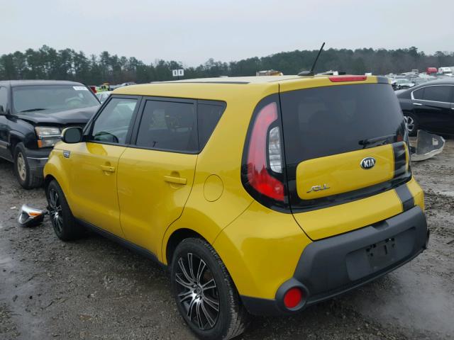 KNDJP3A58E7007059 - 2014 KIA SOUL + YELLOW photo 3