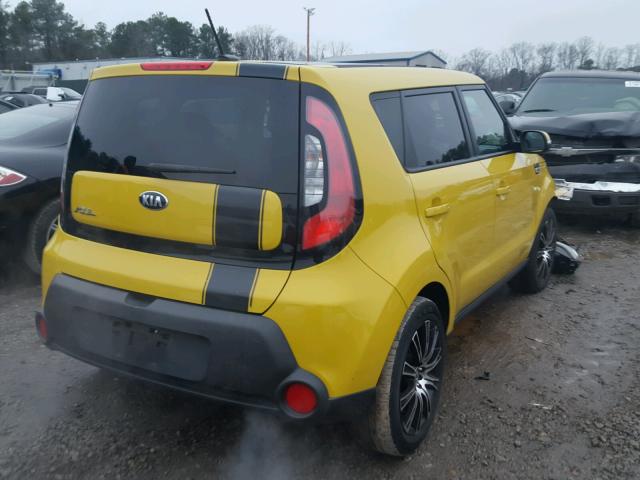 KNDJP3A58E7007059 - 2014 KIA SOUL + YELLOW photo 4