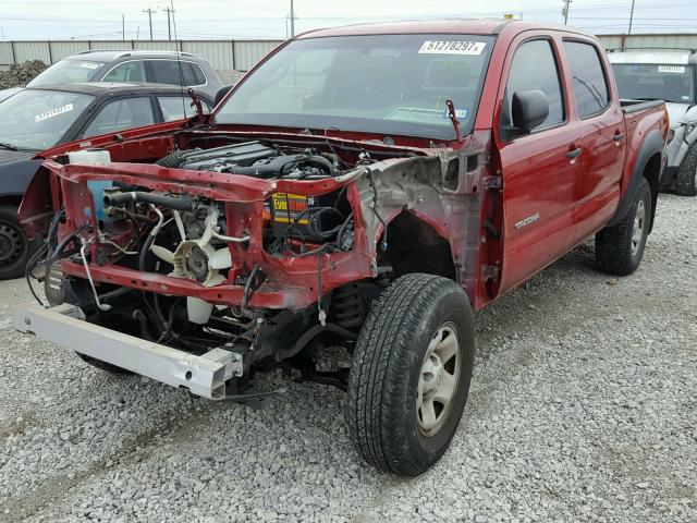 3TMJU62N69M078877 - 2009 TOYOTA TACOMA DOU RED photo 2