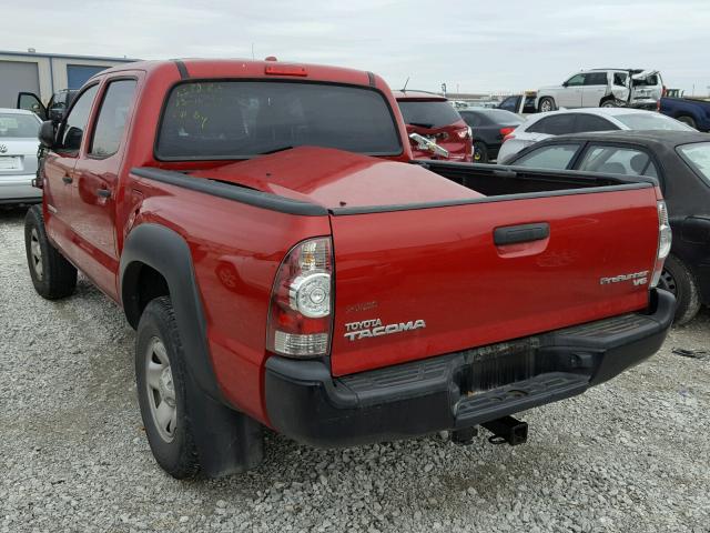 3TMJU62N69M078877 - 2009 TOYOTA TACOMA DOU RED photo 3