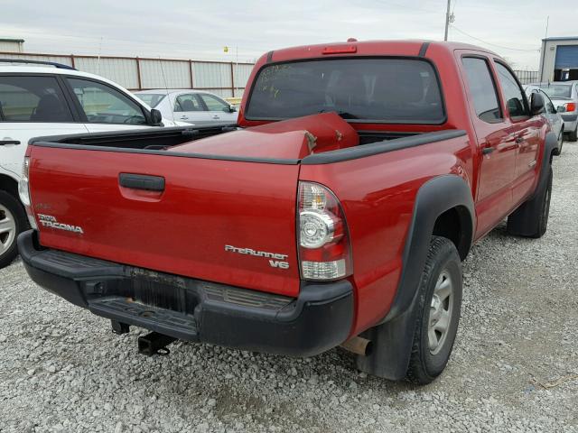 3TMJU62N69M078877 - 2009 TOYOTA TACOMA DOU RED photo 4