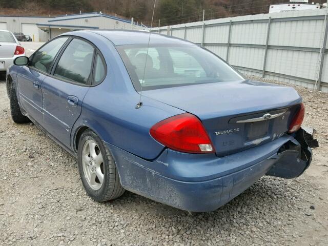 1FAHP53U72A209023 - 2002 FORD TAURUS SE BLUE photo 3