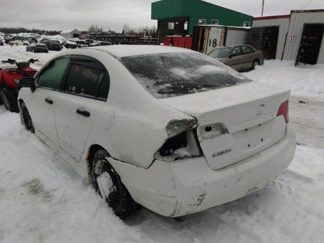 2HGFA15258H012113 - 2008 HONDA CIVIC DX WHITE photo 3