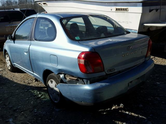 JTDAT123620232677 - 2002 TOYOTA ECHO BLUE photo 3