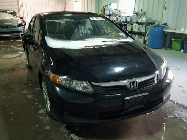 2HGFB2F56CH603927 - 2012 HONDA CIVIC LX BLACK photo 1