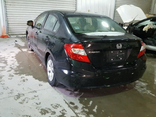 2HGFB2F56CH603927 - 2012 HONDA CIVIC LX BLACK photo 3