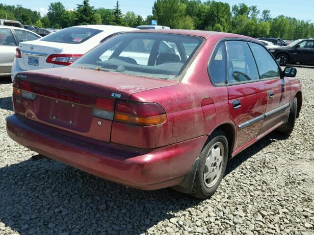 4S3BD4350W7213073 - 1998 SUBARU LEGACY L BURGUNDY photo 4