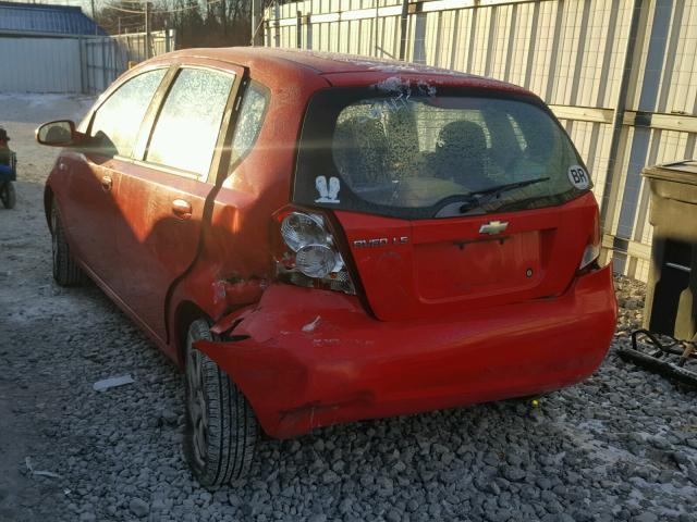 KL1TD66666B674562 - 2006 CHEVROLET AVEO BASE RED photo 3