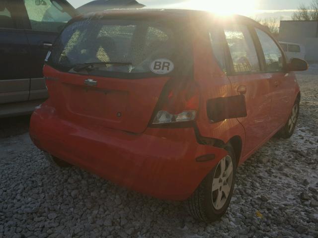 KL1TD66666B674562 - 2006 CHEVROLET AVEO BASE RED photo 4