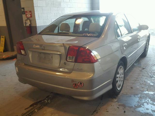 2HGES16514H529291 - 2004 HONDA CIVIC LX GRAY photo 4