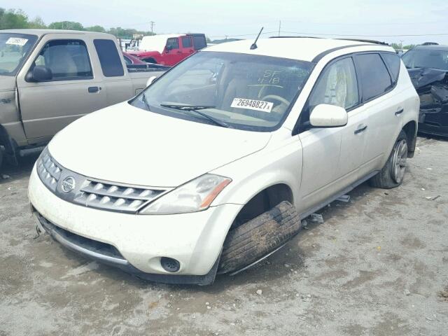 JN8AZ08W17W662622 - 2007 NISSAN MURANO SL WHITE photo 2