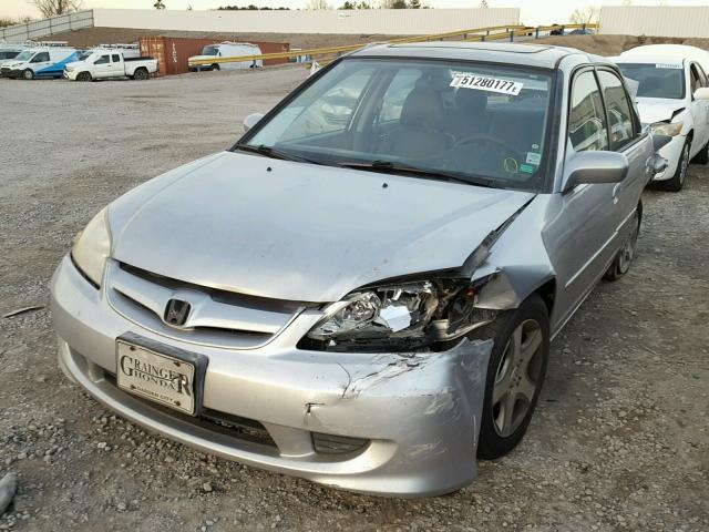 2HGES26775H517199 - 2005 HONDA CIVIC EX SILVER photo 2