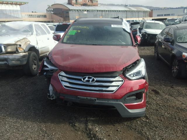 5XYZWDLA3EG170615 - 2014 HYUNDAI SANTA FE S RED photo 9