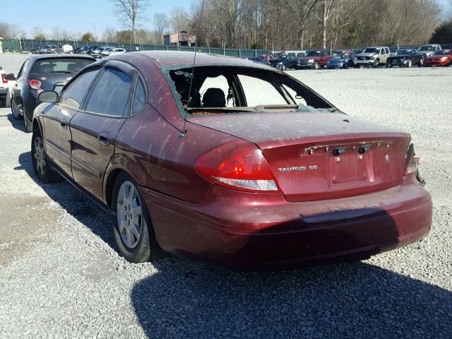 1FAHP53256A241067 - 2006 FORD TAURUS SE MAROON photo 3