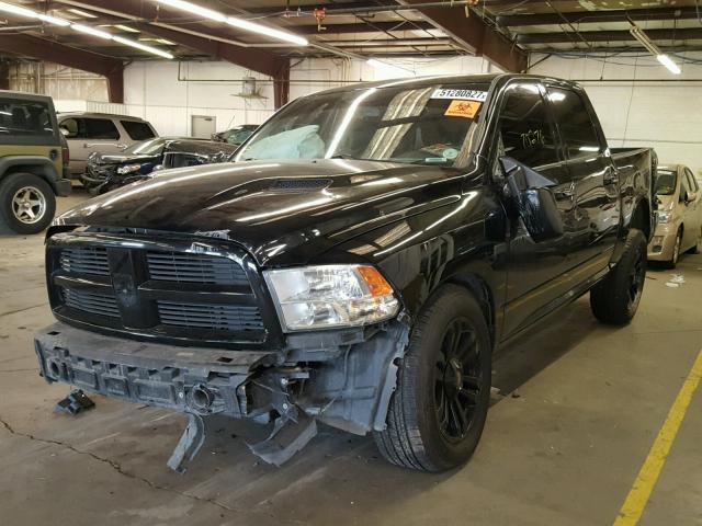 1C6RD7MT2CS275961 - 2012 DODGE RAM 1500 S BLACK photo 2