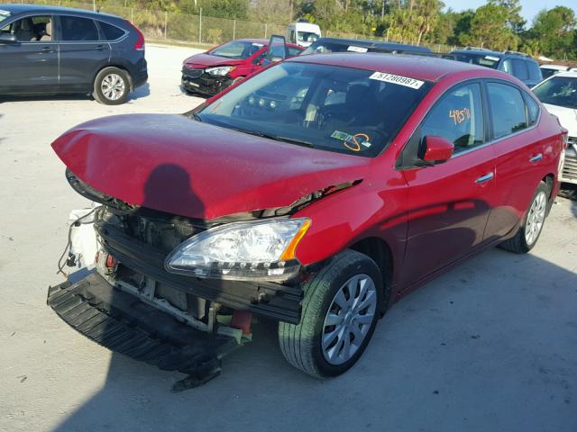 3N1AB7AP9EL610429 - 2014 NISSAN SENTRA S RED photo 2