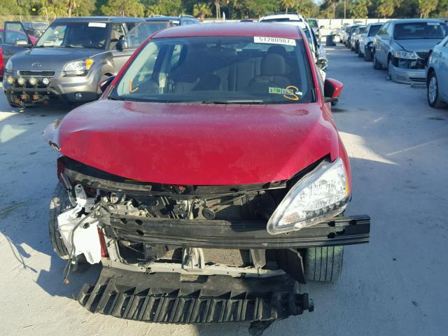 3N1AB7AP9EL610429 - 2014 NISSAN SENTRA S RED photo 9