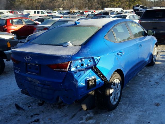 KMHD74LF8HU363991 - 2017 HYUNDAI ELANTRA SE BLUE photo 4