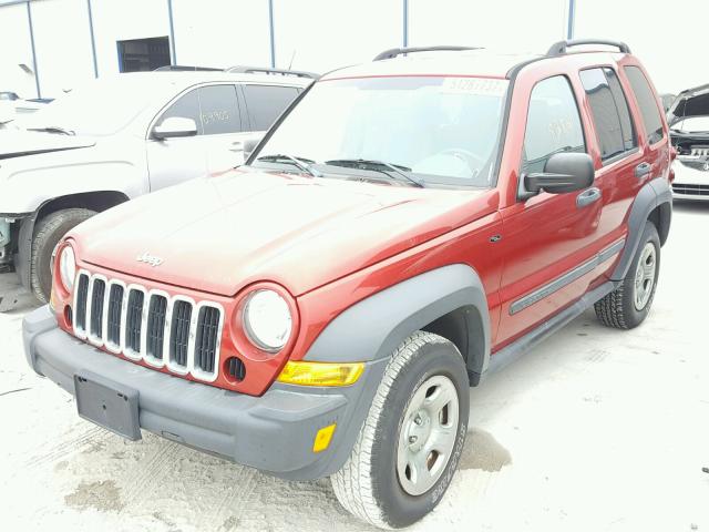 1J4GL48KX6W184771 - 2006 JEEP LIBERTY SP RED photo 2